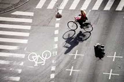 Bike crossing a road