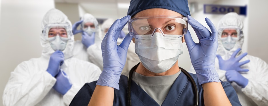 Medical staff wearing PPE